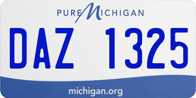 MI license plate DAZ1325