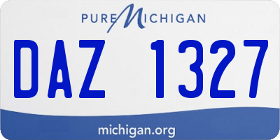 MI license plate DAZ1327