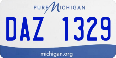 MI license plate DAZ1329