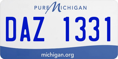 MI license plate DAZ1331