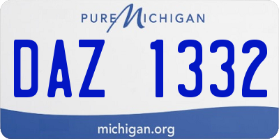 MI license plate DAZ1332