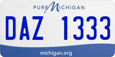 MI license plate DAZ1333