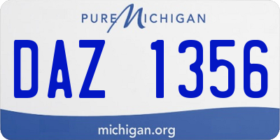 MI license plate DAZ1356