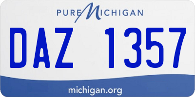 MI license plate DAZ1357