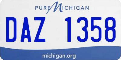 MI license plate DAZ1358