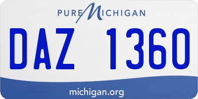 MI license plate DAZ1360