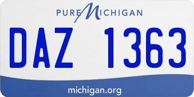 MI license plate DAZ1363
