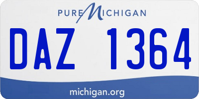 MI license plate DAZ1364