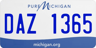 MI license plate DAZ1365