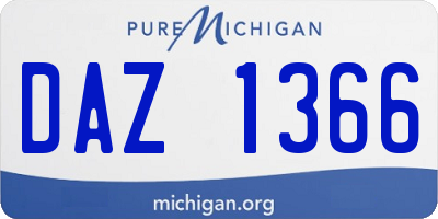 MI license plate DAZ1366