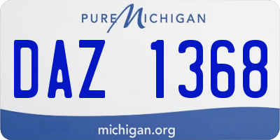 MI license plate DAZ1368