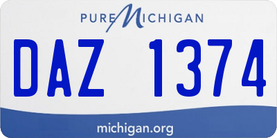 MI license plate DAZ1374