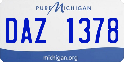 MI license plate DAZ1378