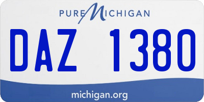 MI license plate DAZ1380