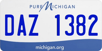 MI license plate DAZ1382