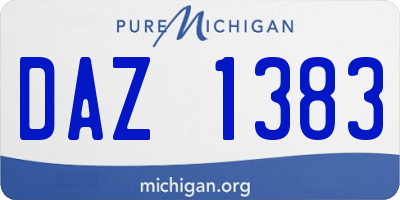 MI license plate DAZ1383