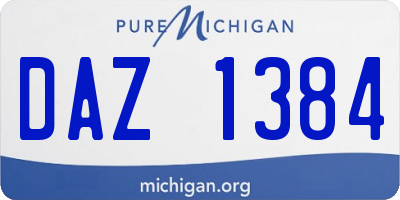 MI license plate DAZ1384