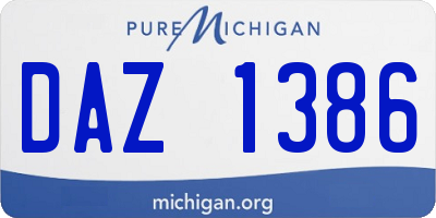 MI license plate DAZ1386