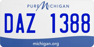 MI license plate DAZ1388