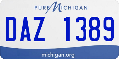 MI license plate DAZ1389