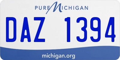 MI license plate DAZ1394