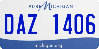 MI license plate DAZ1406