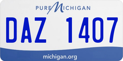MI license plate DAZ1407