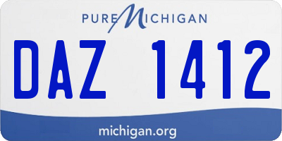 MI license plate DAZ1412