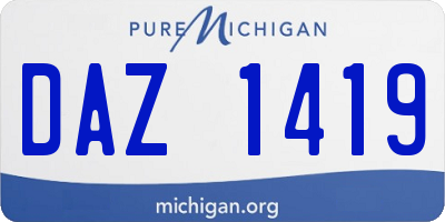 MI license plate DAZ1419