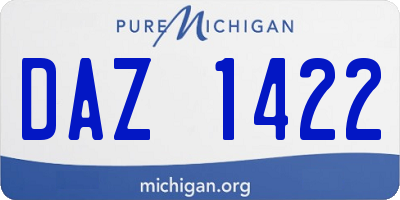 MI license plate DAZ1422