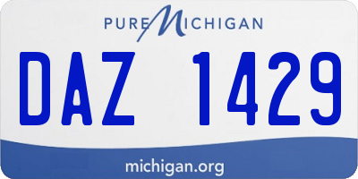 MI license plate DAZ1429