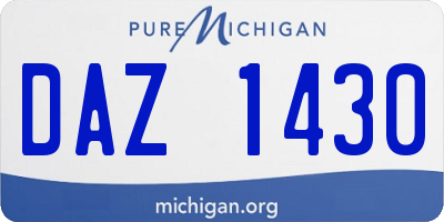 MI license plate DAZ1430