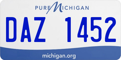 MI license plate DAZ1452