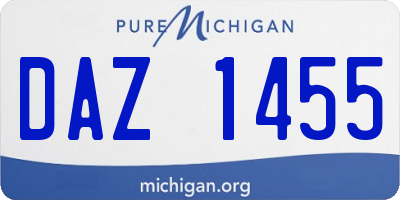 MI license plate DAZ1455