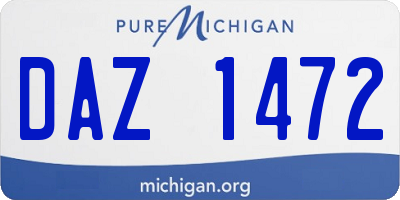MI license plate DAZ1472