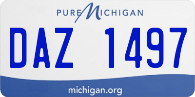 MI license plate DAZ1497