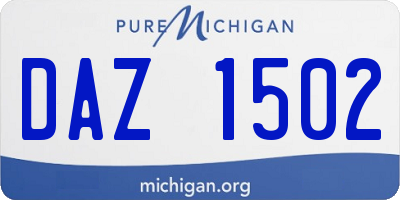 MI license plate DAZ1502
