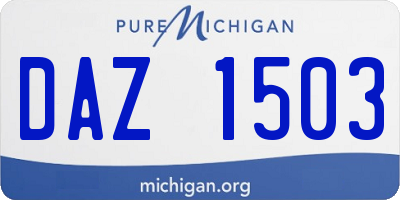 MI license plate DAZ1503