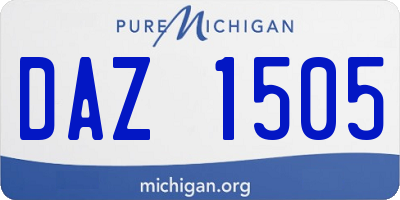 MI license plate DAZ1505