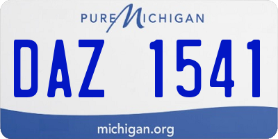 MI license plate DAZ1541