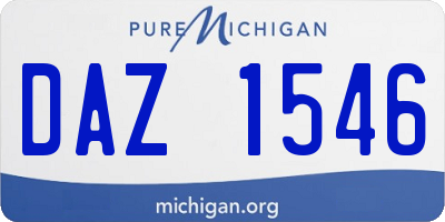 MI license plate DAZ1546