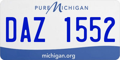 MI license plate DAZ1552