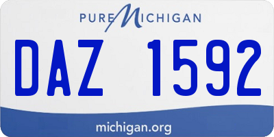 MI license plate DAZ1592