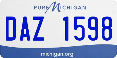 MI license plate DAZ1598