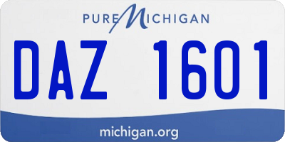 MI license plate DAZ1601