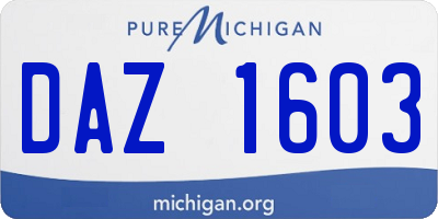 MI license plate DAZ1603