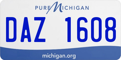 MI license plate DAZ1608