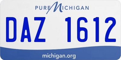 MI license plate DAZ1612