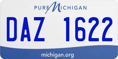MI license plate DAZ1622