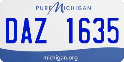 MI license plate DAZ1635